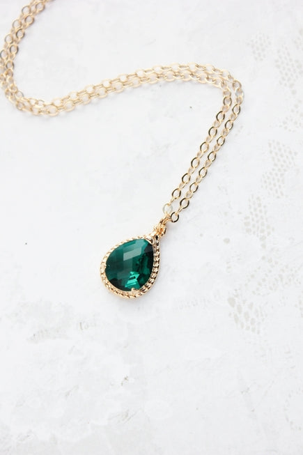 Glass Teardrop Pendant - Rope Setting| A Pocket Of Posies