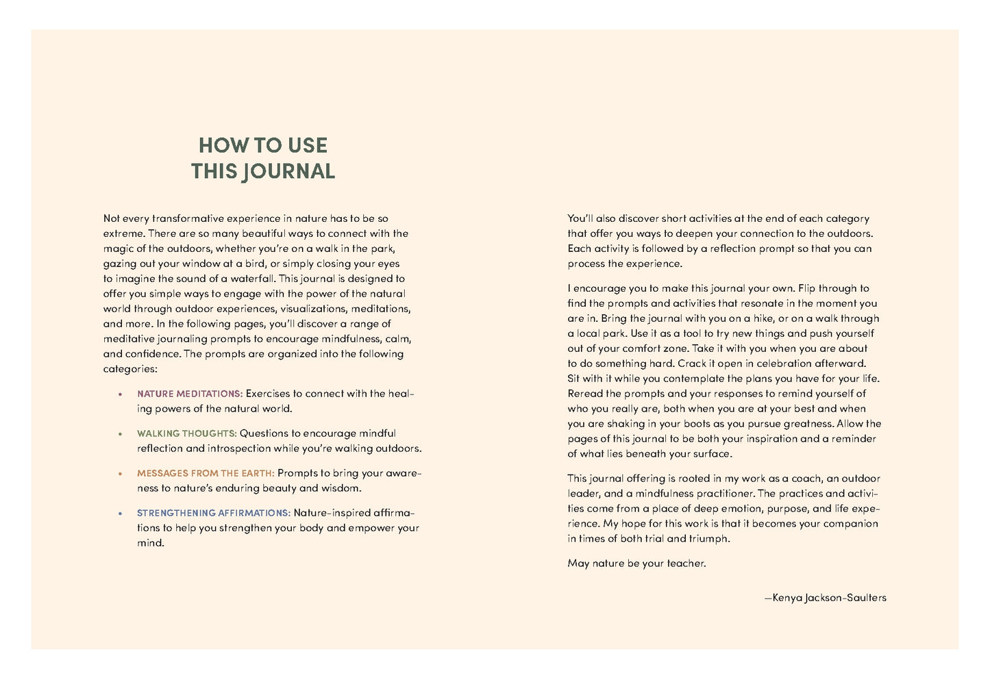 Nature Meditations Journal