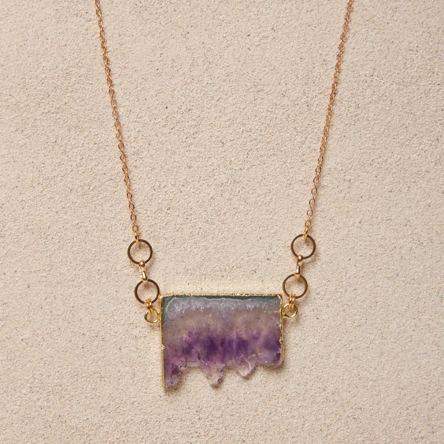 Talia // Amethyst Slice Necklace