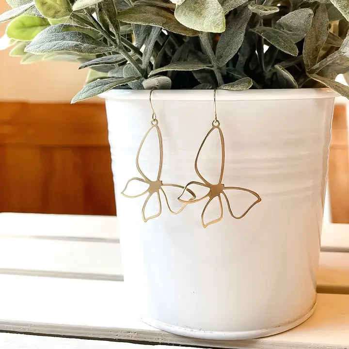 Earrings | Brass Butterfly Dangle