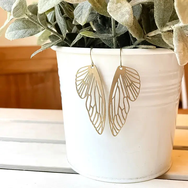 Earrings | Brass Butterfly Wings