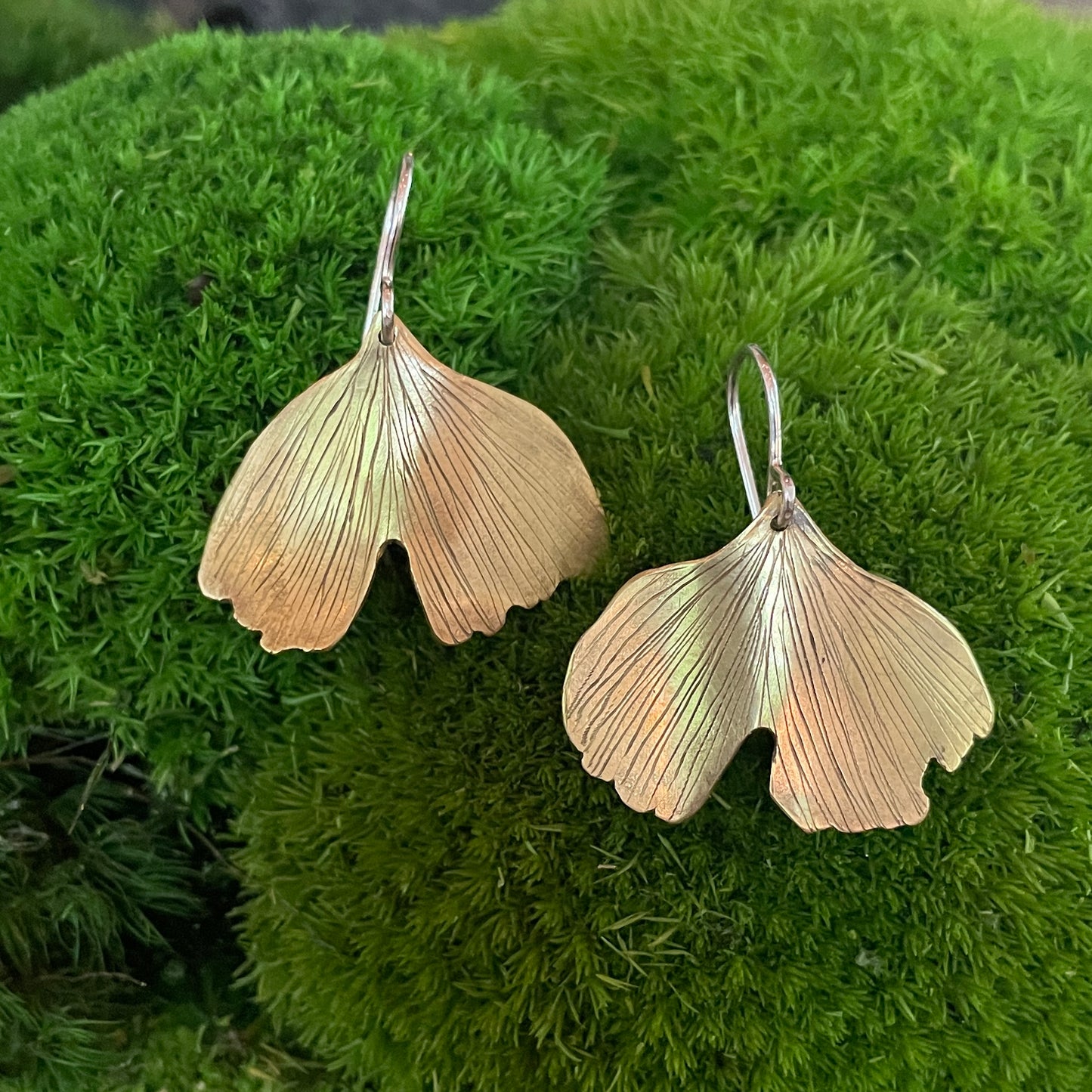 Brass Gingko Earrings | Galili Ellis