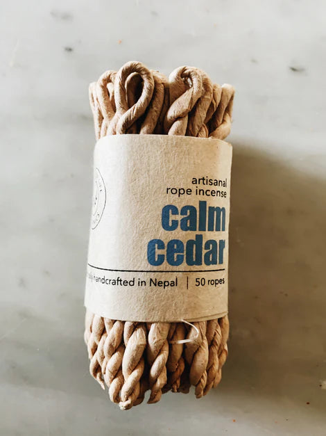 Handcrafted 100% Natural Artisanal Rope Incense: Calm Cedar