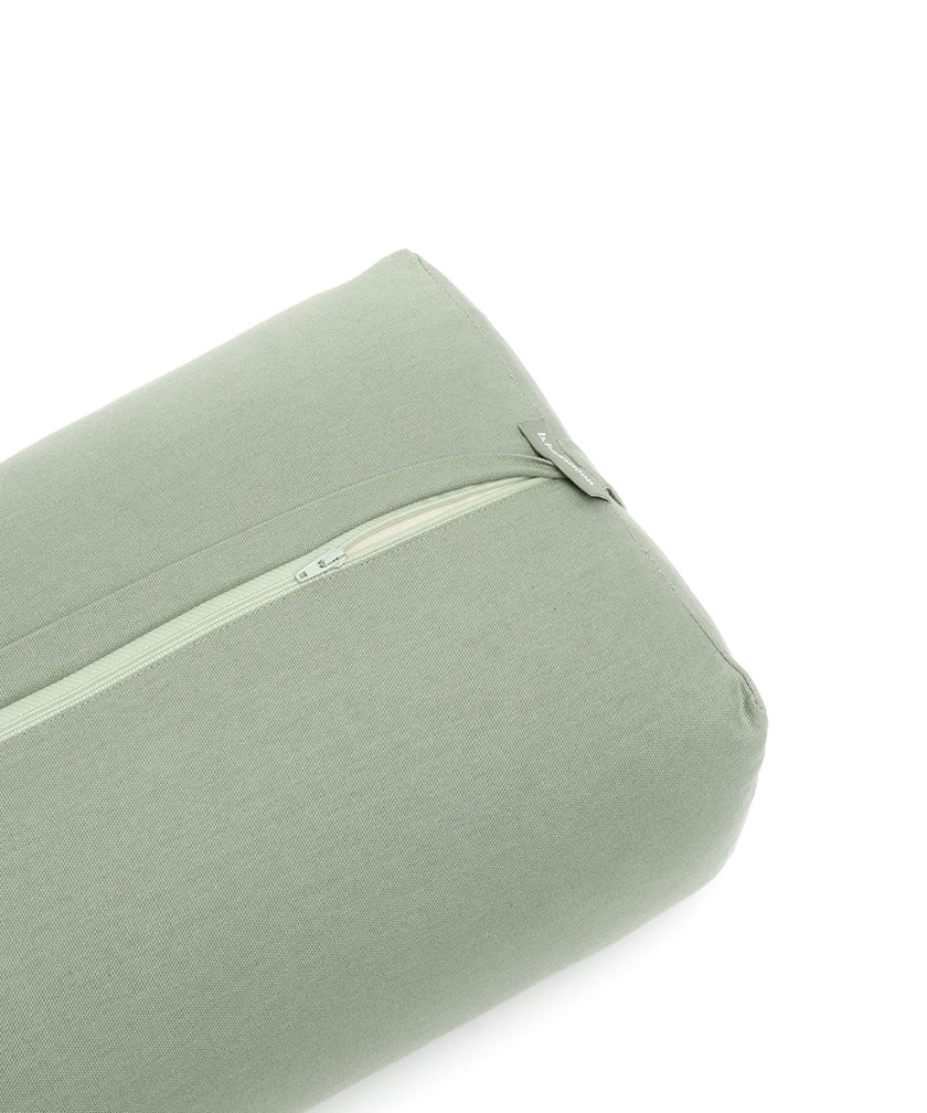 Moss Green Cotton Rectangular Bolster | B,Halfmoon