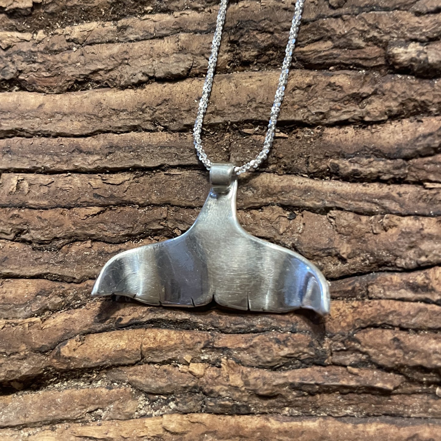 Silver Dolphin Tail Necklace