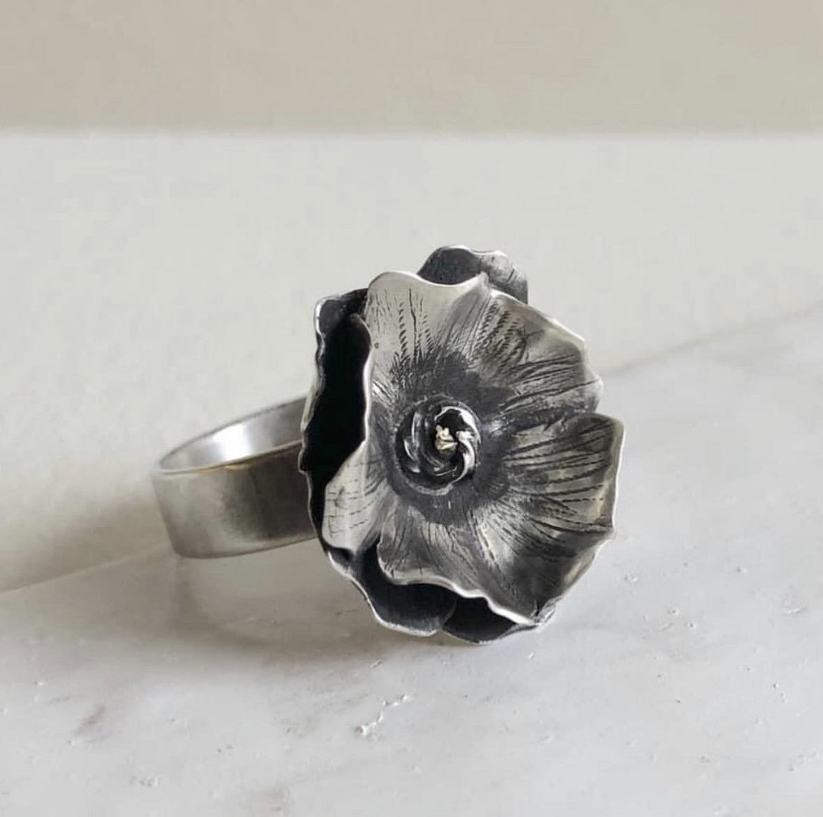 Hollyhock Flower Ring | Galili Ellis