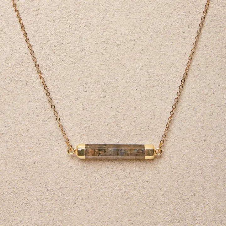 Alanna // Labradorite Bar Necklace