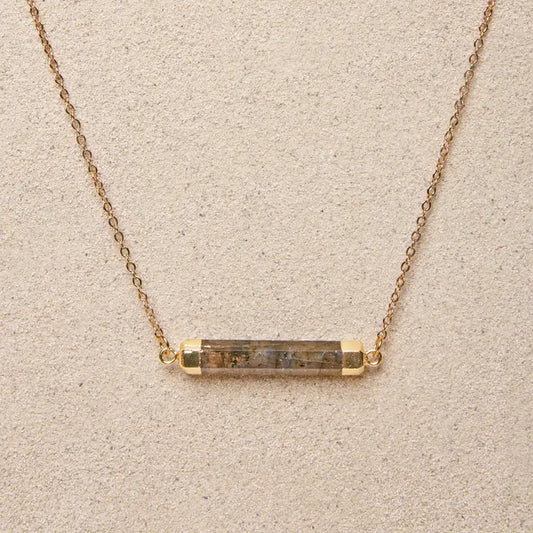 Alanna // Labradorite Bar Necklace