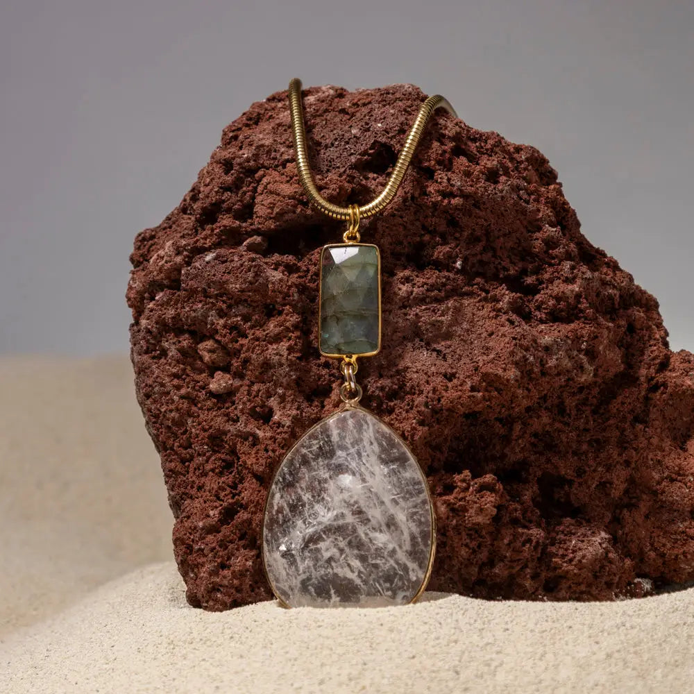 Lexi // Quartz & Labradorite Necklace