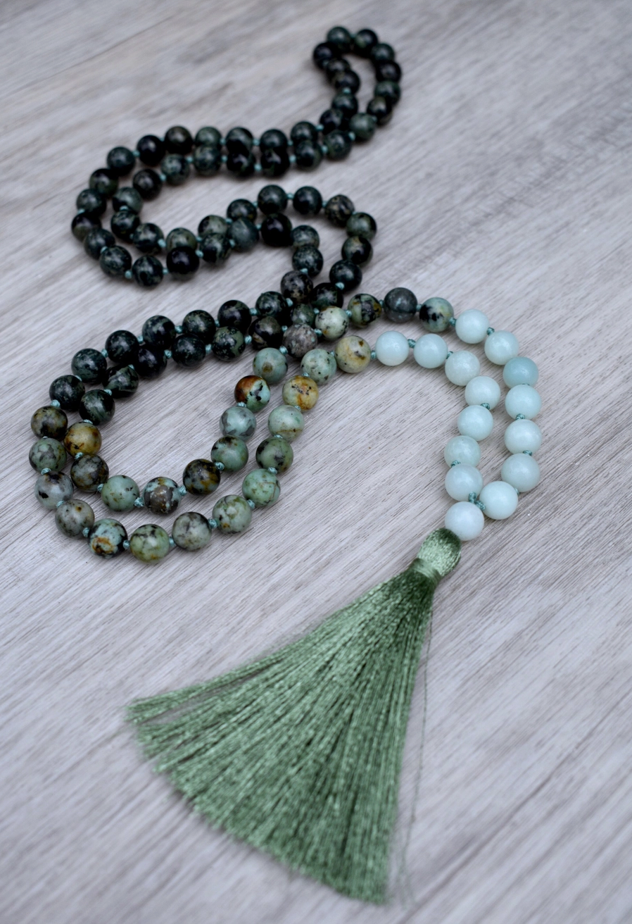 Evergreen 108 Bead Mala Necklace | Salt and Moon