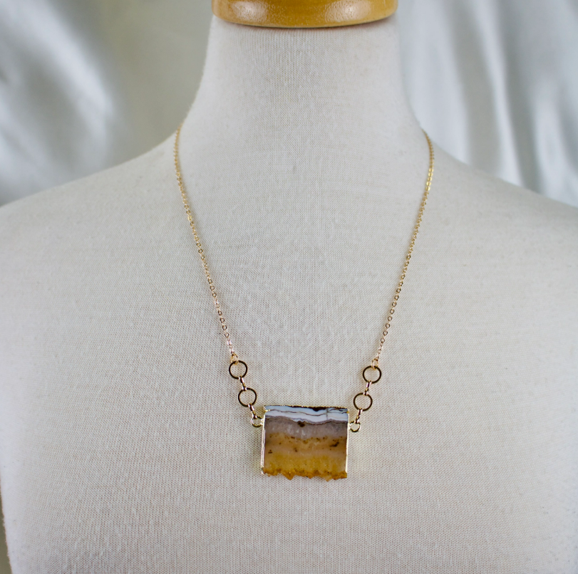 Necklace | Talia // Citrine Slice