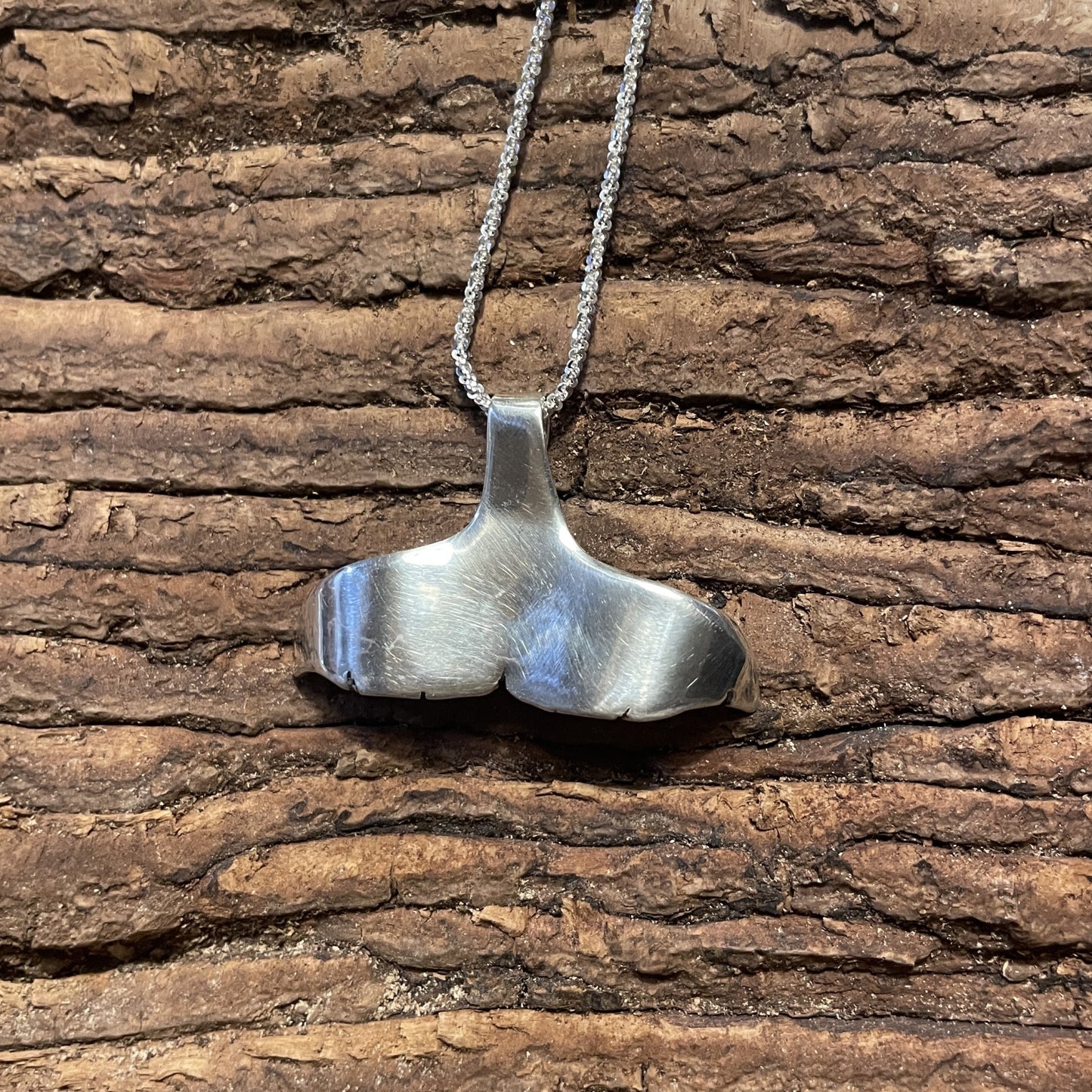 Silver Dolphin Tail Necklace