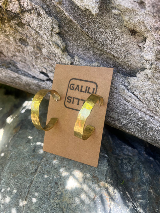 Hammered Thin Brass Earrings | Galili Ellis
