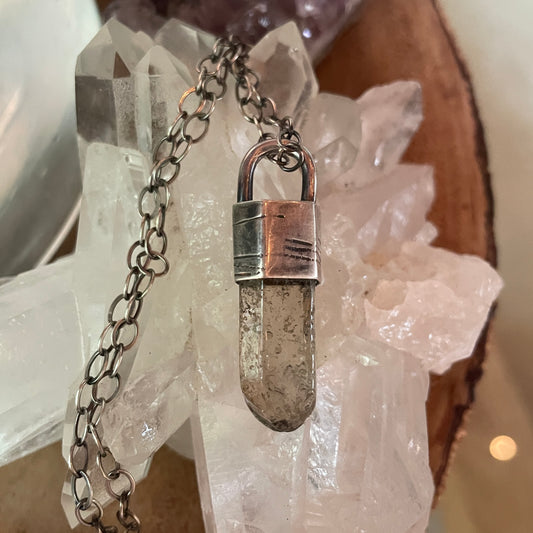 Textured Clear Quartz Pendant Necklace | Galili Ellis