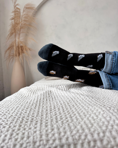 Friday Sock Co. - Women's Owl Merino Wool Socks - Premium Soft Comfort: Women’s 5 – 10