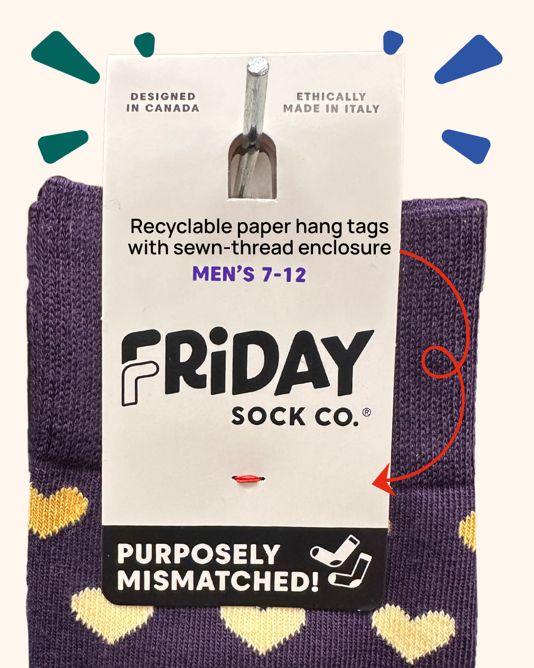 Friday Sock Co. - Men's Bear in Hat and Trees Mid-Calf Socks - Fun Outdoor