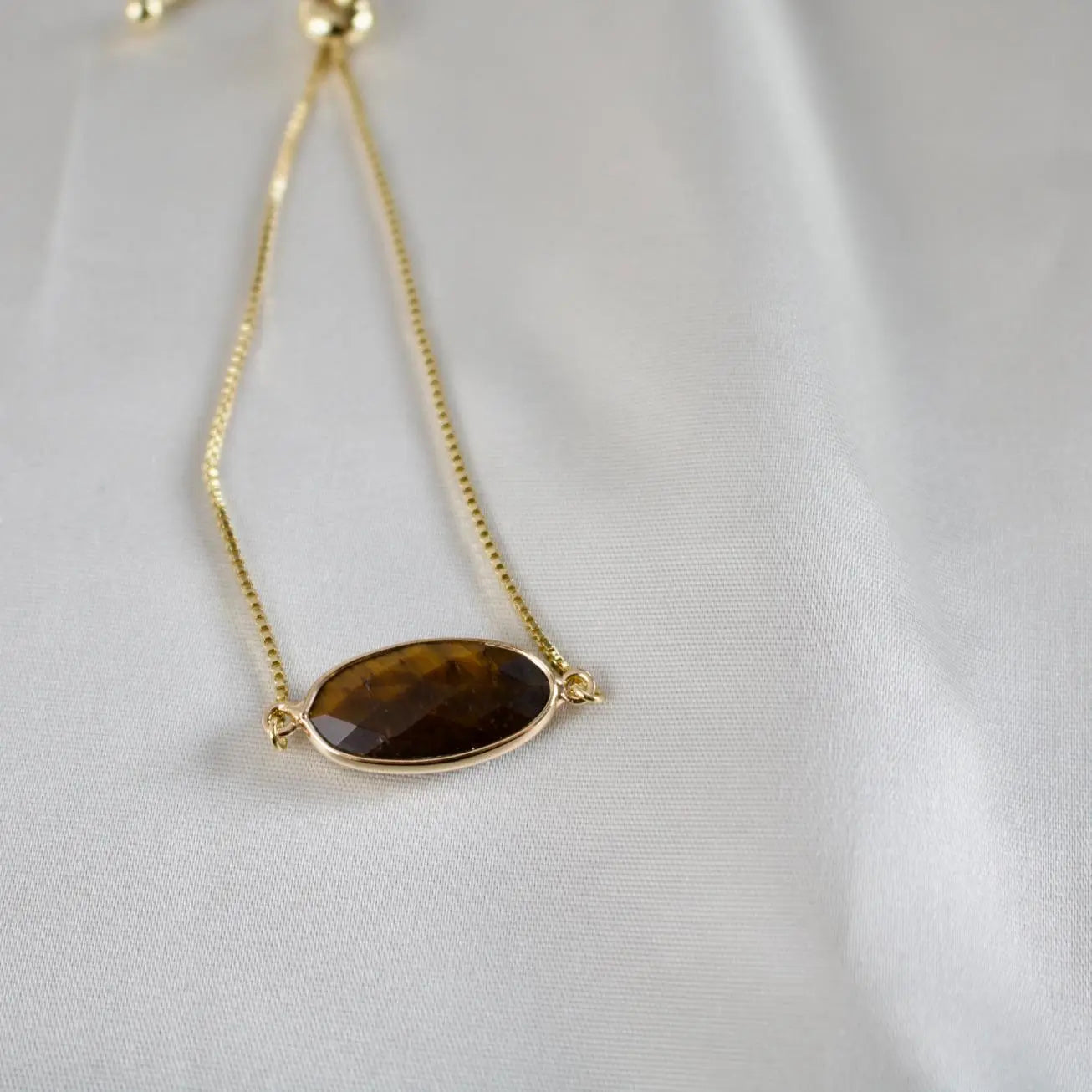 Bracelet | Jules Tigers Eye  // Gold Adjustable