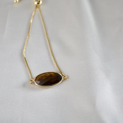 Bracelet | Jules Tigers Eye  // Gold Adjustable