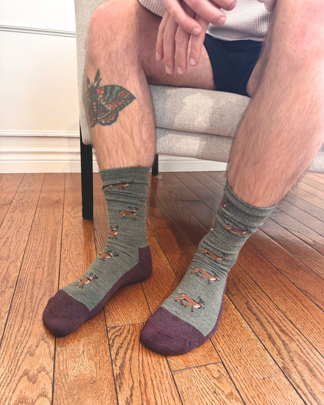 Friday Sock Co. - Men's Deer Merino Wool Socks - Breathable Fit: Men's 7 - 12