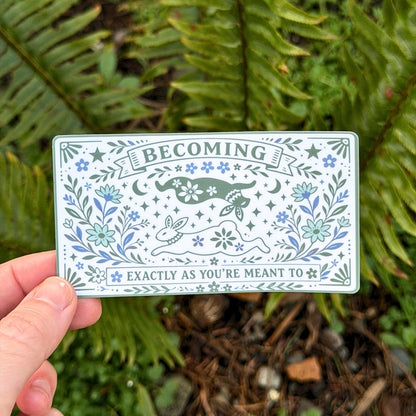 Becoming Affirmation Sticker | Mental Health Gifts | Rabbit