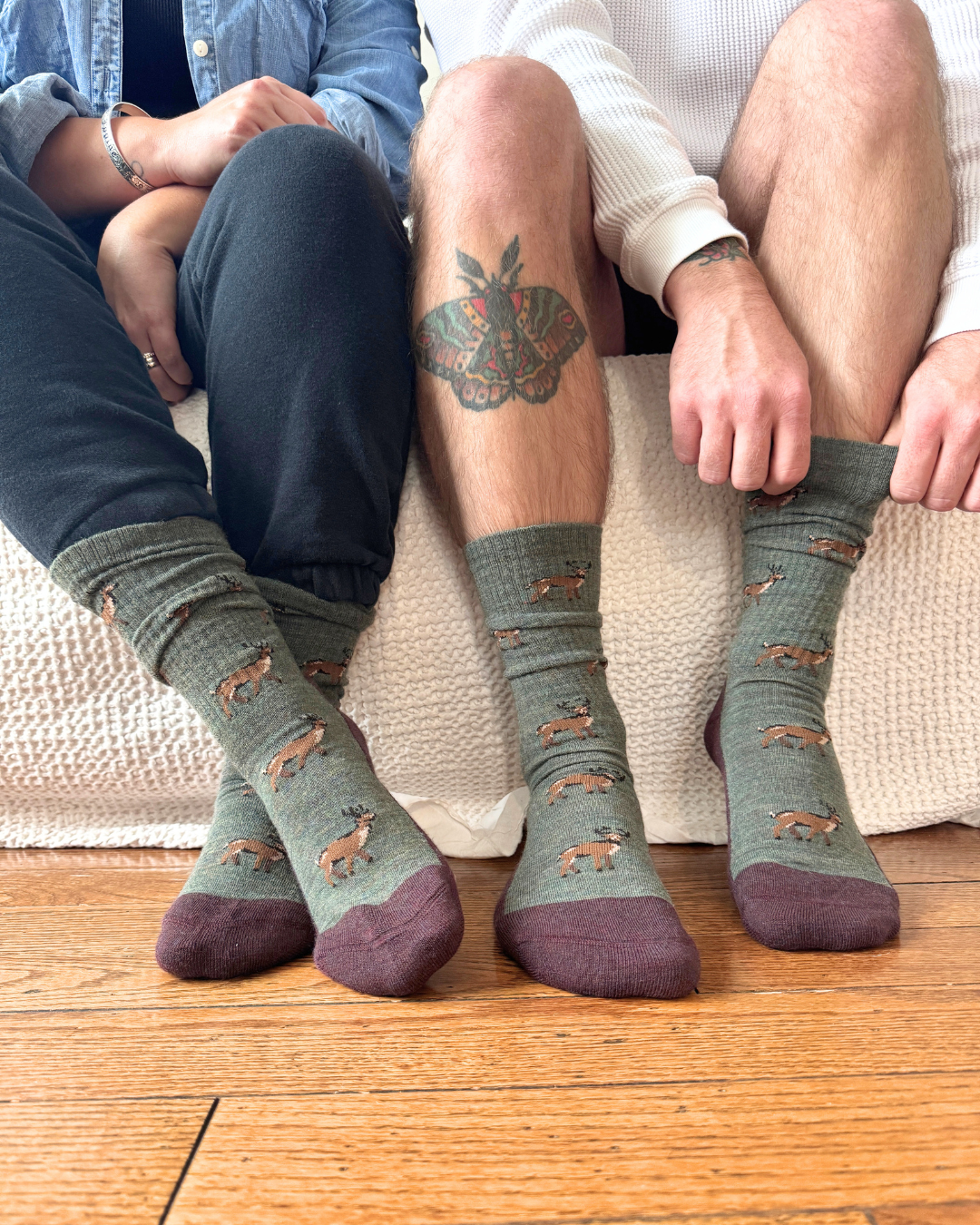 Friday Sock Co. - Men's Deer Merino Wool Socks - Breathable Fit: Men's 7 - 12