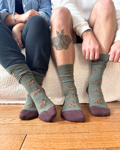 Friday Sock Co. - Men's Deer Merino Wool Socks - Breathable Fit: Men's 7 - 12