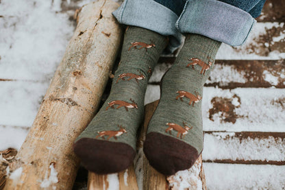 Friday Sock Co. - Men's Deer Merino Wool Socks - Breathable Fit: Men's 7 - 12