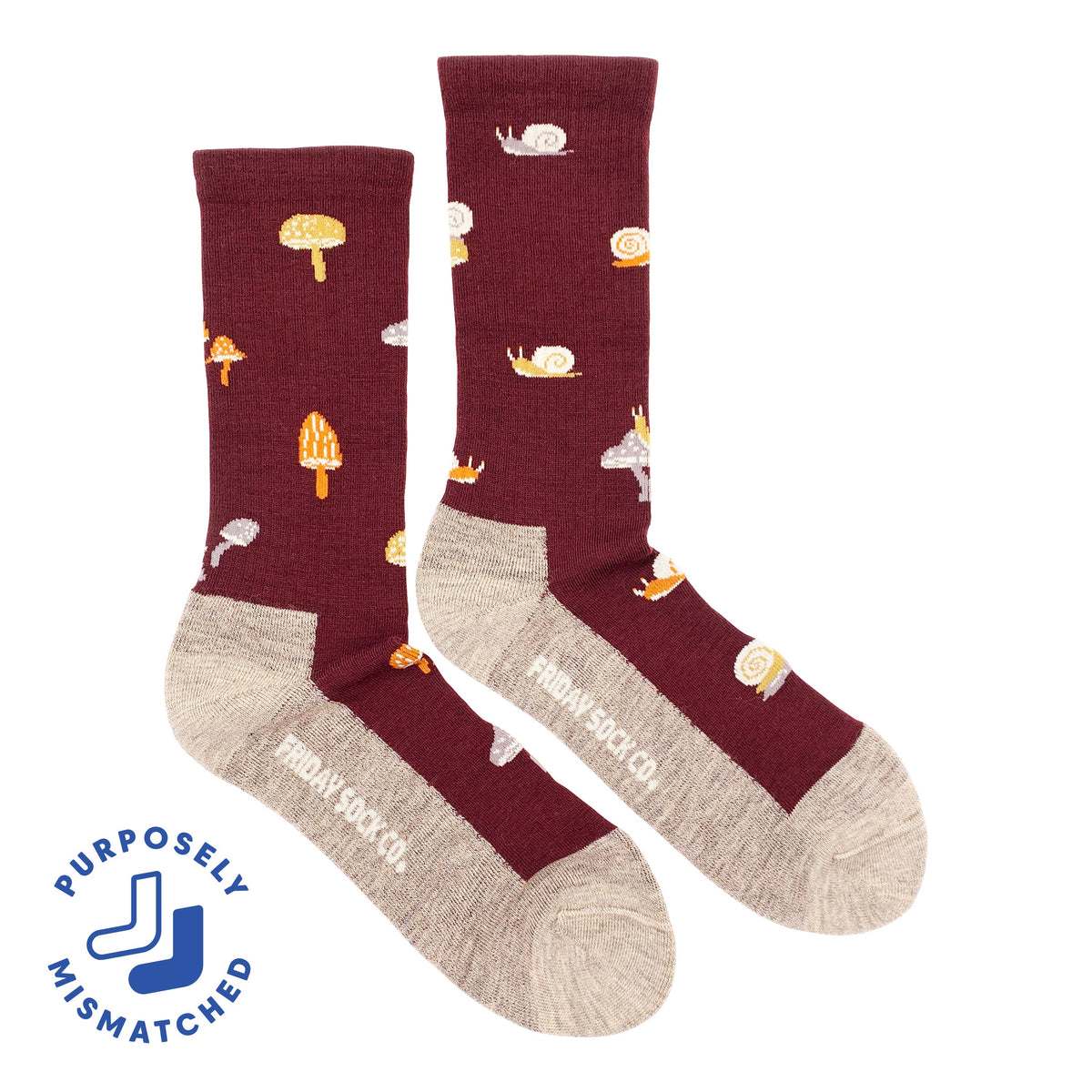 Friday Sock Co. - Men's Mushroom Merino Wool Socks - Premium Ethical Wool