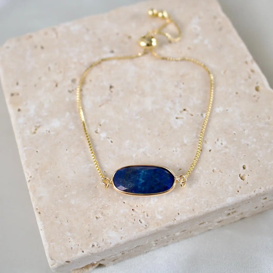 Bracelet | Jules Lapis Lazuli  // Gold Adjustable