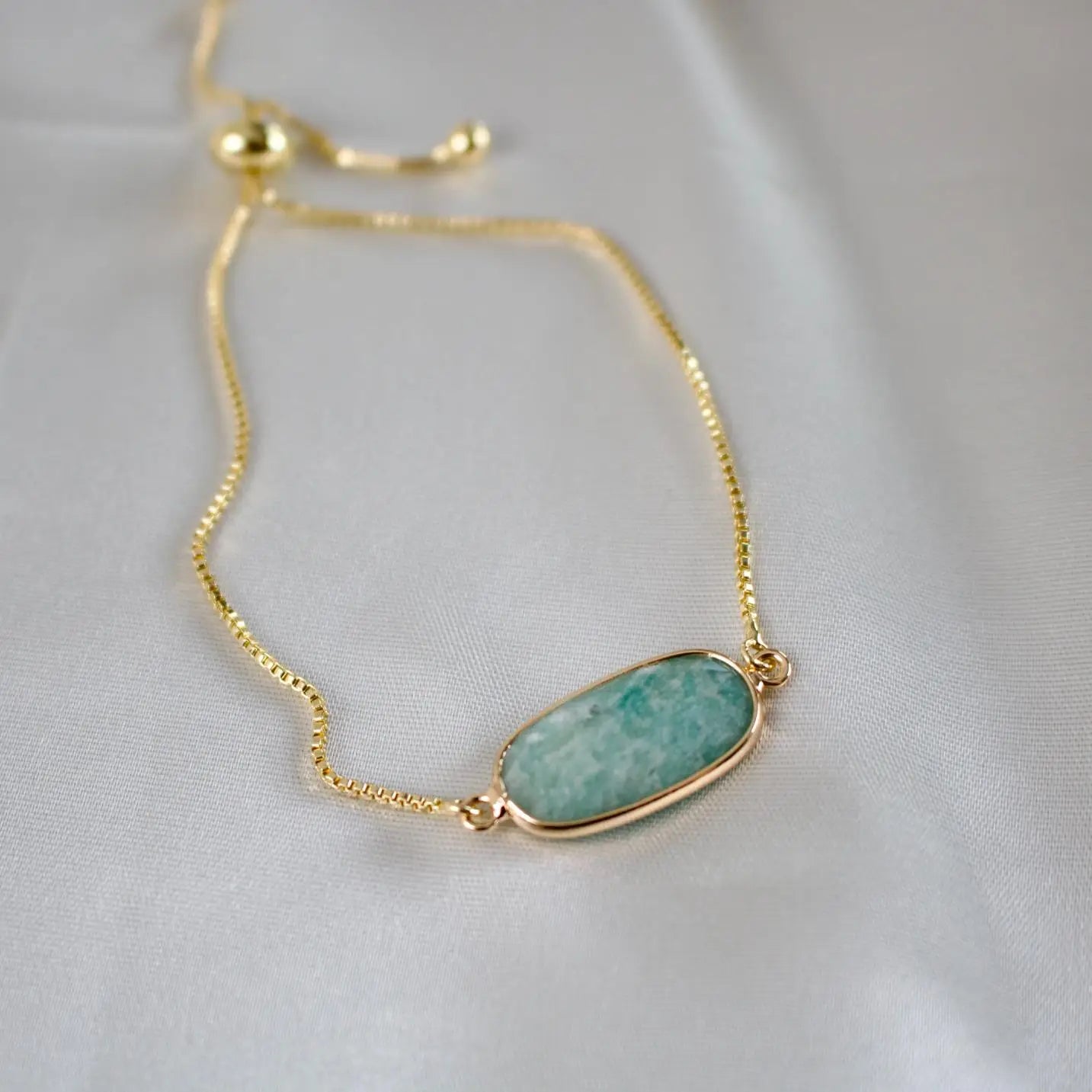 Bracelet | Jules Amazonite  // Gold Adjustable