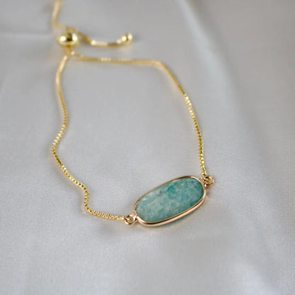 Bracelet | Jules Amazonite  // Gold Adjustable