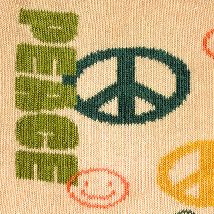 Friday Sock Co. - Kid's Peace and Love Crew Socks - Fun Patterns for Kids: Large (Age 8-12)