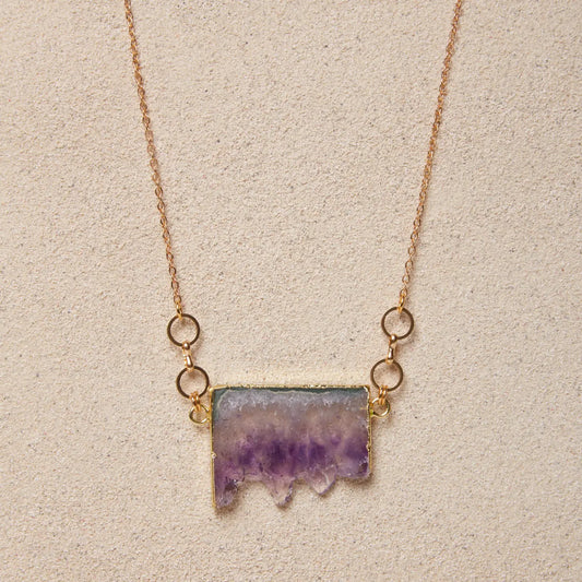 Talia // Amethyst Slice Necklace