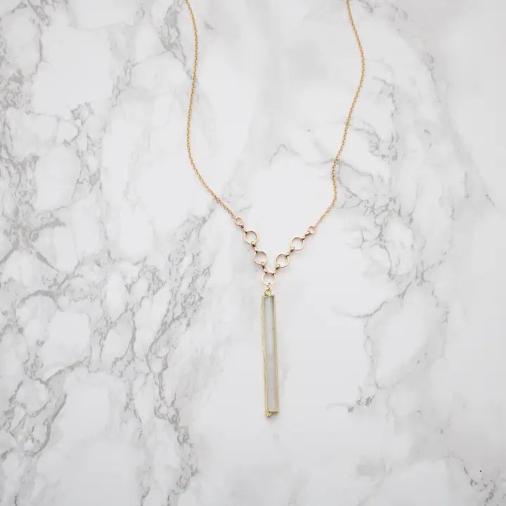 TISH Jewellery - Ava Raw Selenite Bar Necklace