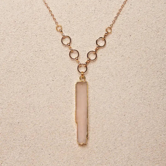 TISH Jewellery - Ava Raw Selenite Bar Necklace