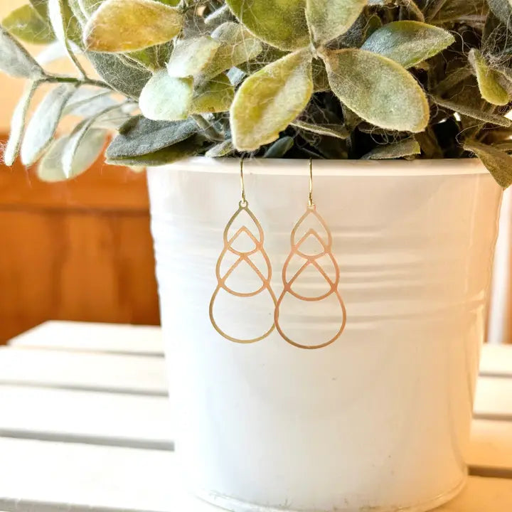 Clover + Coast Designs - Brass Drop Earring