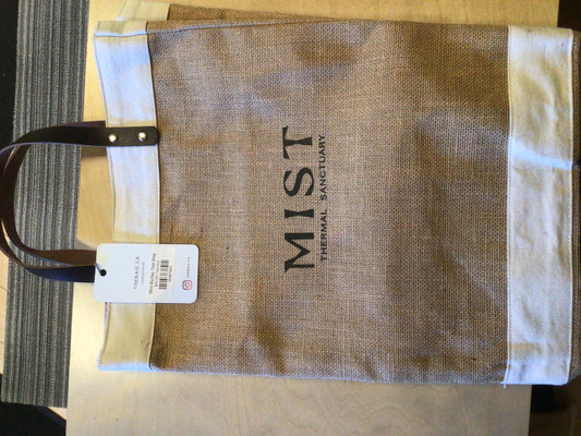 Mist Burlap Tote Bag