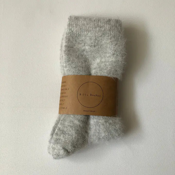 Billy Bamboo - Fluffy Angora Socks - Neutral