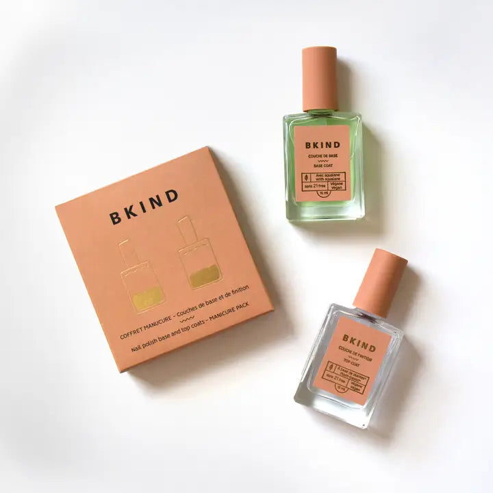 BKIND Manicure Pack - Nail Polish Duo - Base and Top Coats