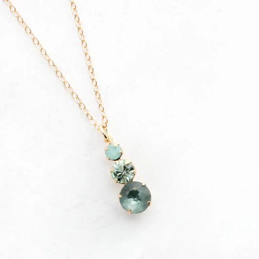 Necklace | Vintage Glass Peacock Green and Blue