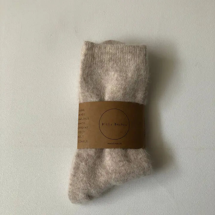 Billy Bamboo - Fluffy Angora Socks - Neutral