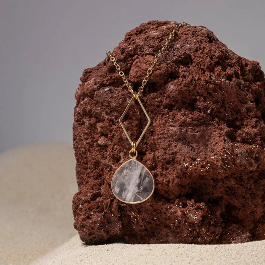 Rosa // Teardrop Quartz Pendant Necklace