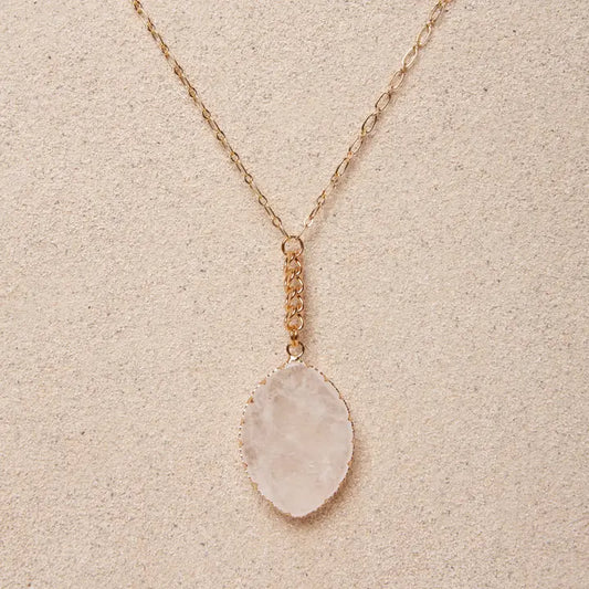 TISH Jewellery - Dinah Quartz Oval Pendant Necklace