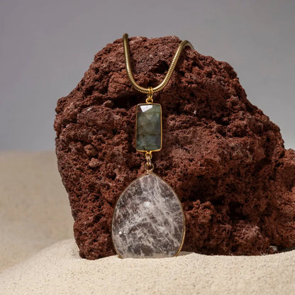Lexi // Quartz & Labradorite Necklace
