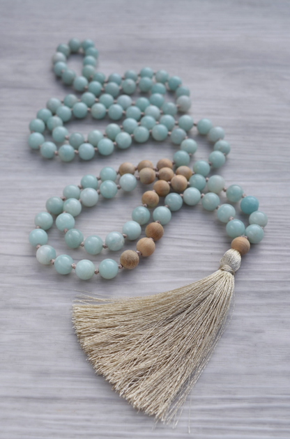 Calm Seas 108 Bead Mala Necklace | Salt and Moon