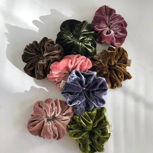 Billy Bamboo - Silk Velvet Scrunchies - Neutral