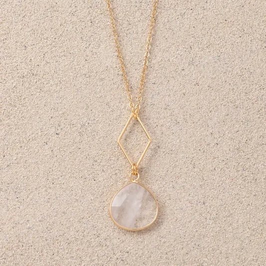 TISH Jewellery - Rosa Teardrop Quartz Pendant Necklace