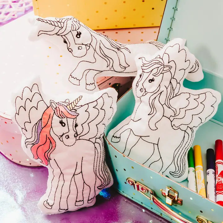 Tiny Owls Gift Co. - Unicorn Magic Doodle Stuffie Art Kit For Kids