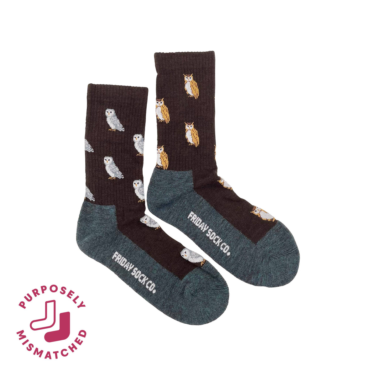 Friday Sock Co. - Women's Owl Merino Wool Socks - Premium Soft Comfort: Women’s 5 – 10