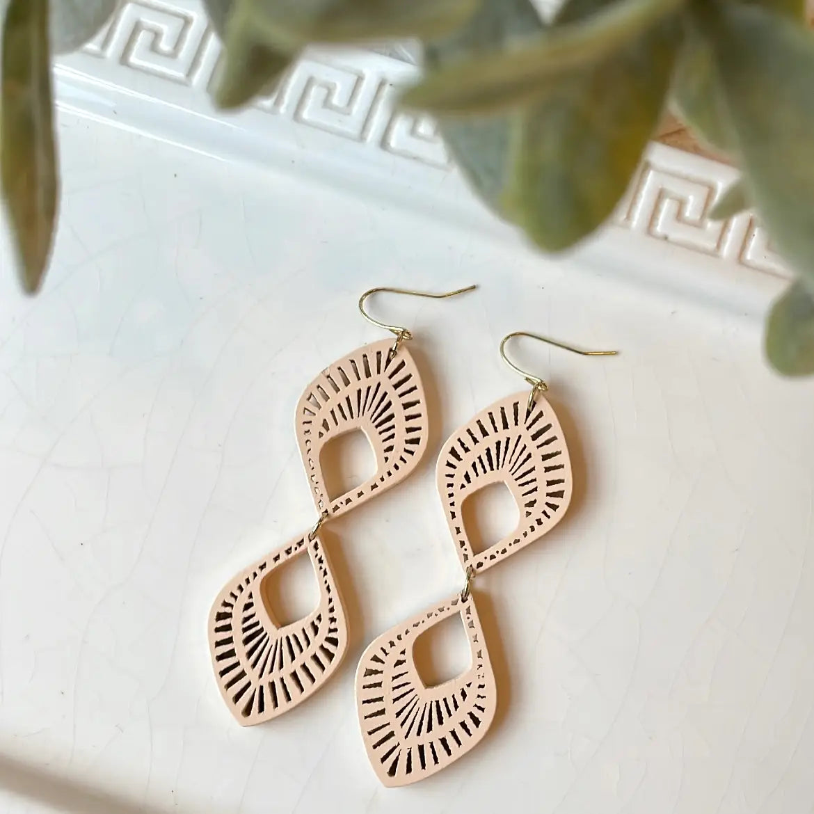 Earrings | Boho Wood Double Marquis Earring